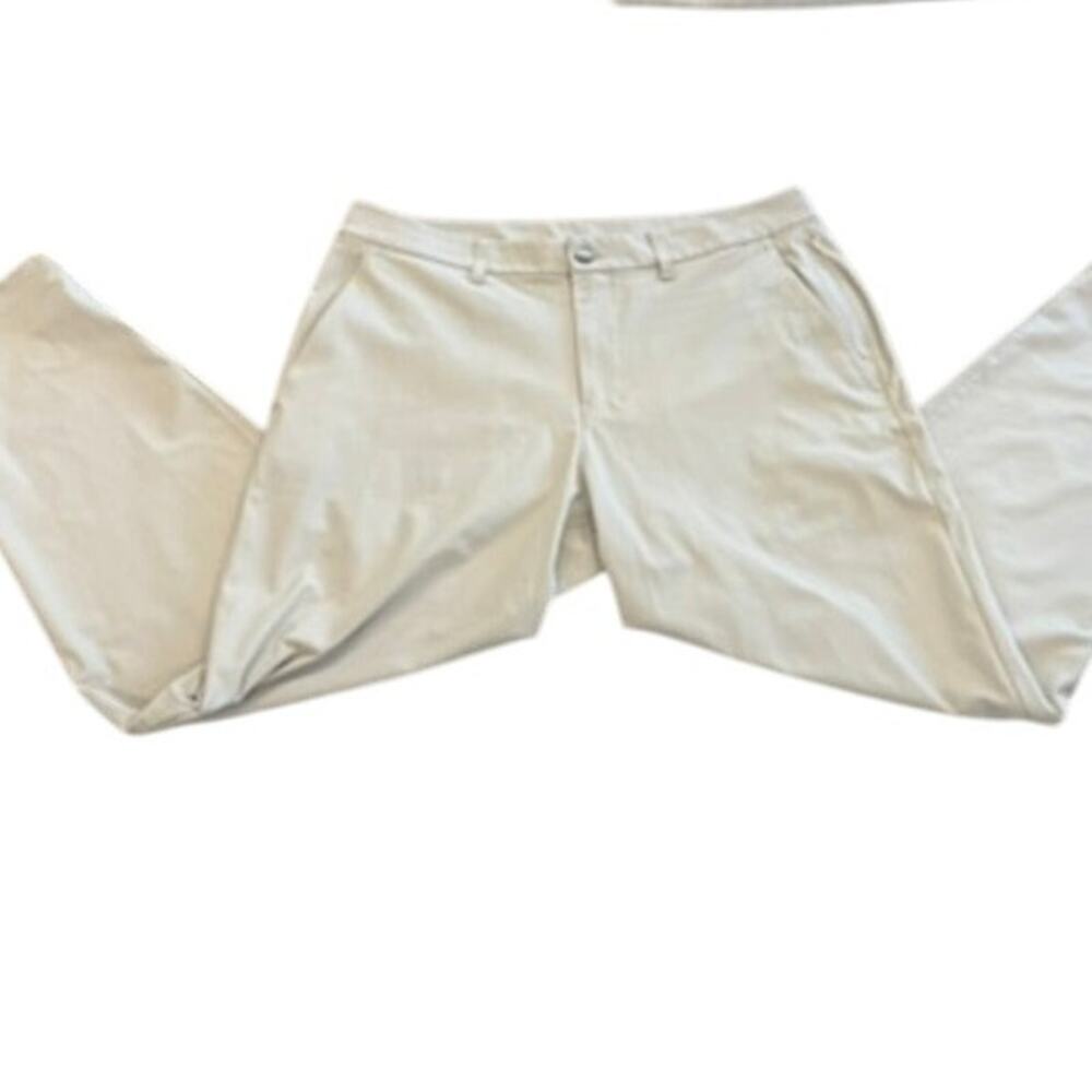 "LULULEMON" Mens Tan ABC‎ Classic 5 Pocket  Pants Sz 34 Golf Preppy Quiet Luxury